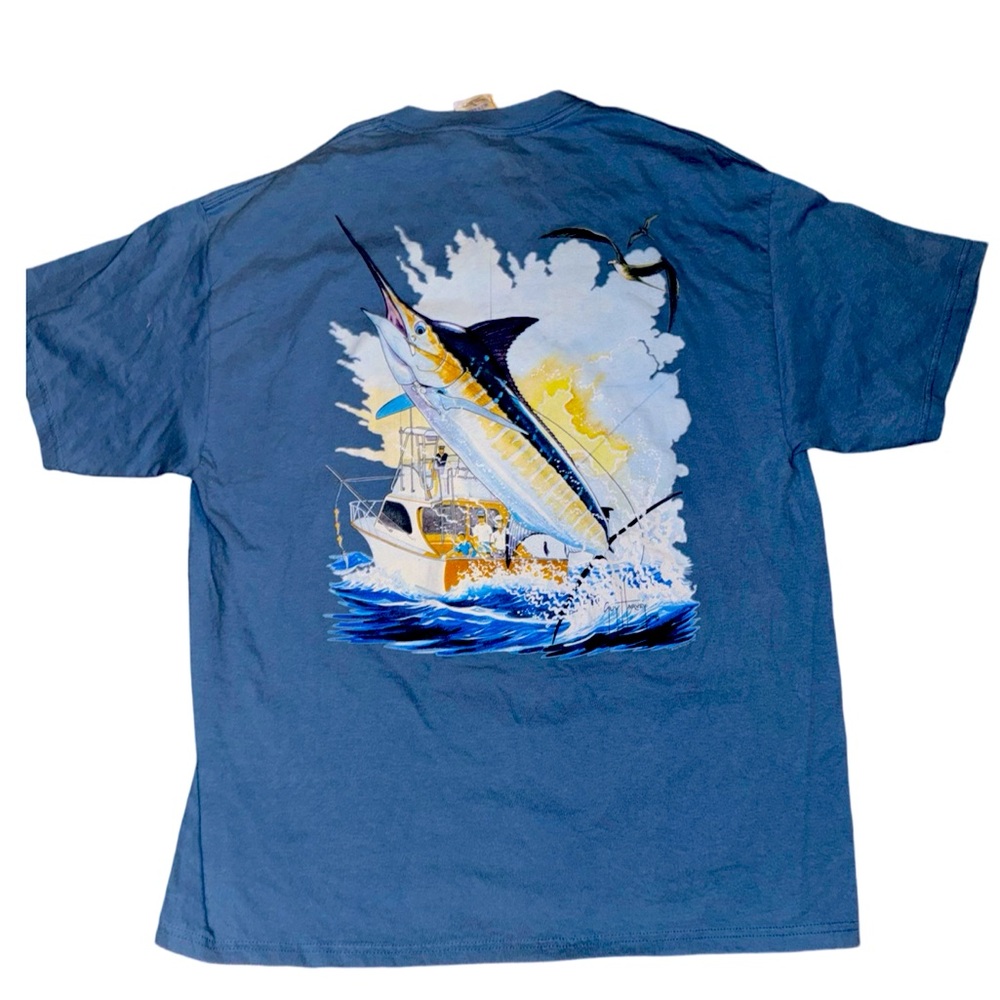 Guy Harvey “Marlin” pocket tee: Adult Men’s XLarge: Fishing Enthusiast: